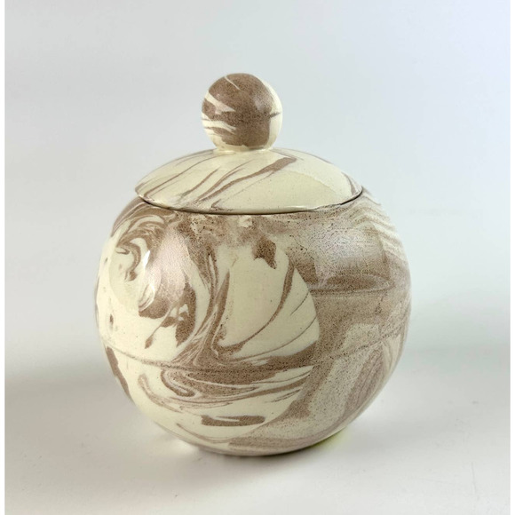 Vintage St. Helen's Ash Ware Lidded Bowl Trinket Box Cougar Washington - Picture 1 of 12